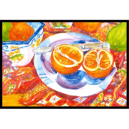 BEYONDBASKETBALL Florida Oranges Sliced for breakfast Indoor Or Outdoor Mat 18 x 27 in. BE750278